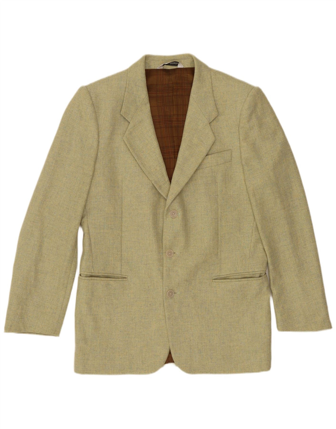 Jaqueta blazer masculina VINTAGE com 3 botões IT 46 pequena lã verde