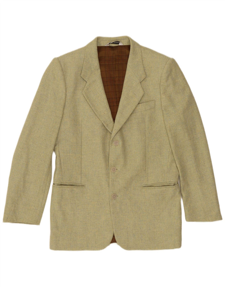 Jaqueta blazer masculina VINTAGE com 3 botões IT 46 pequena lã verde