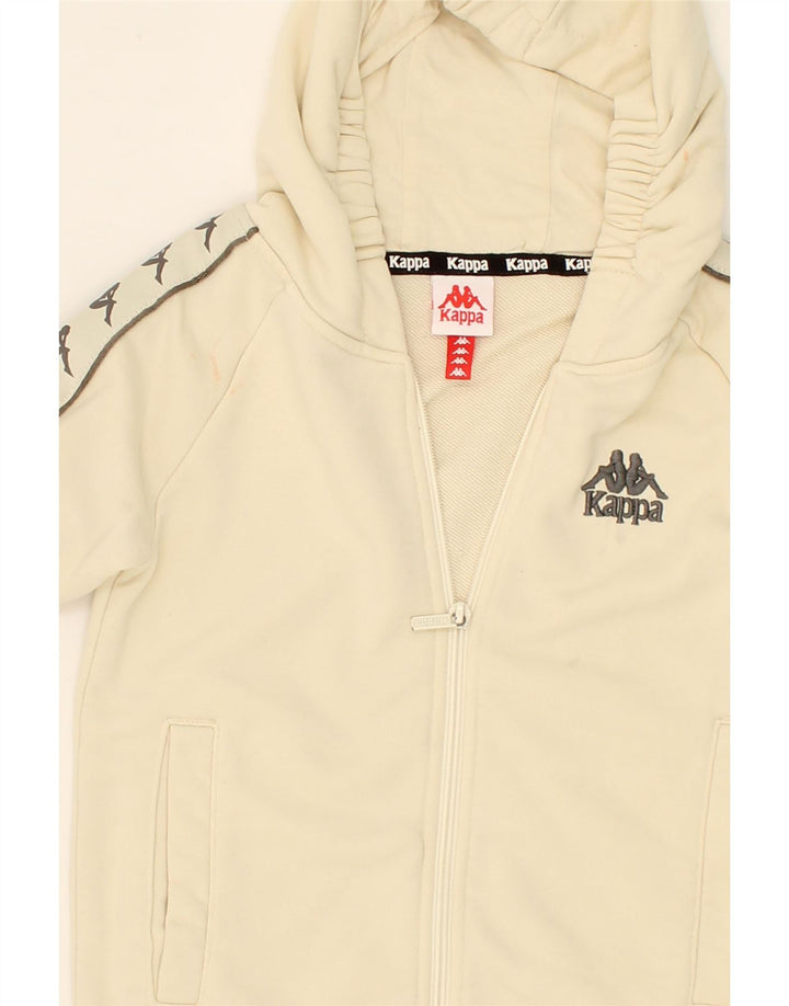KAPPA Girls Zip Hoodie Sweater 7-8 Years Off White Cotton Vintage Kappa and Second-Hand Kappa from Messina Hembry 