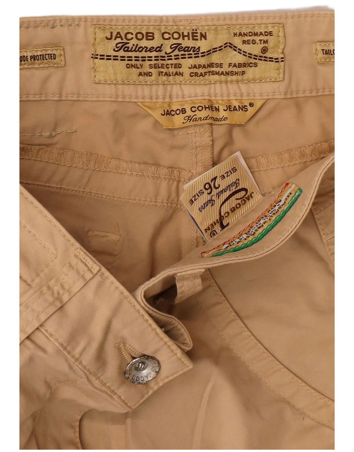 Calça chino feminina JACOB COHEN sob medida W26 L28 algodão bege