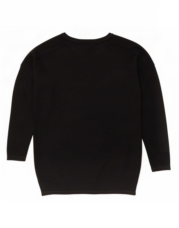 Topshop suéter feminino grande com gola canoa Reino Unido 8 pequeno preto viscose