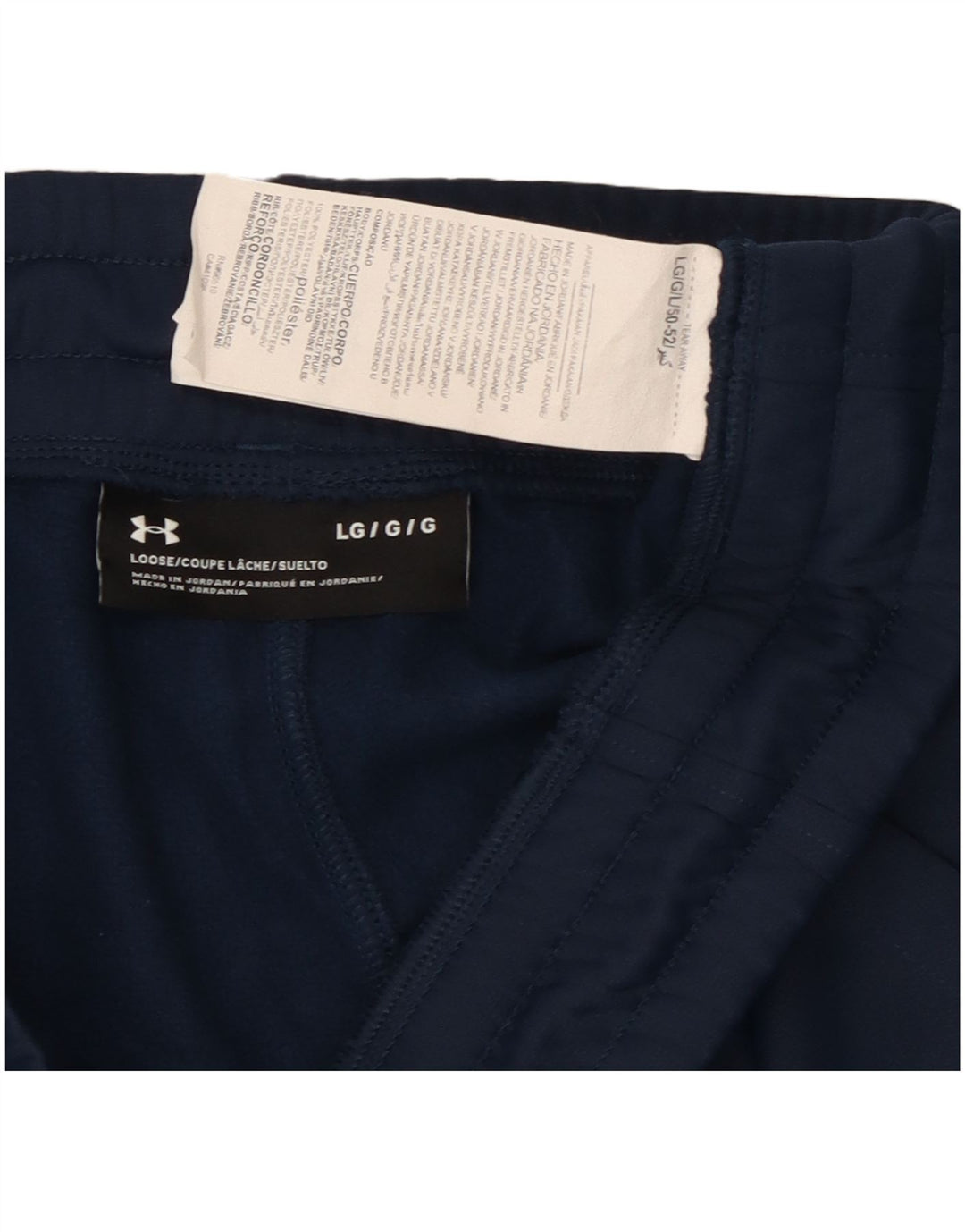 Calça de treino masculina Under Armour grande poliéster azul marinho