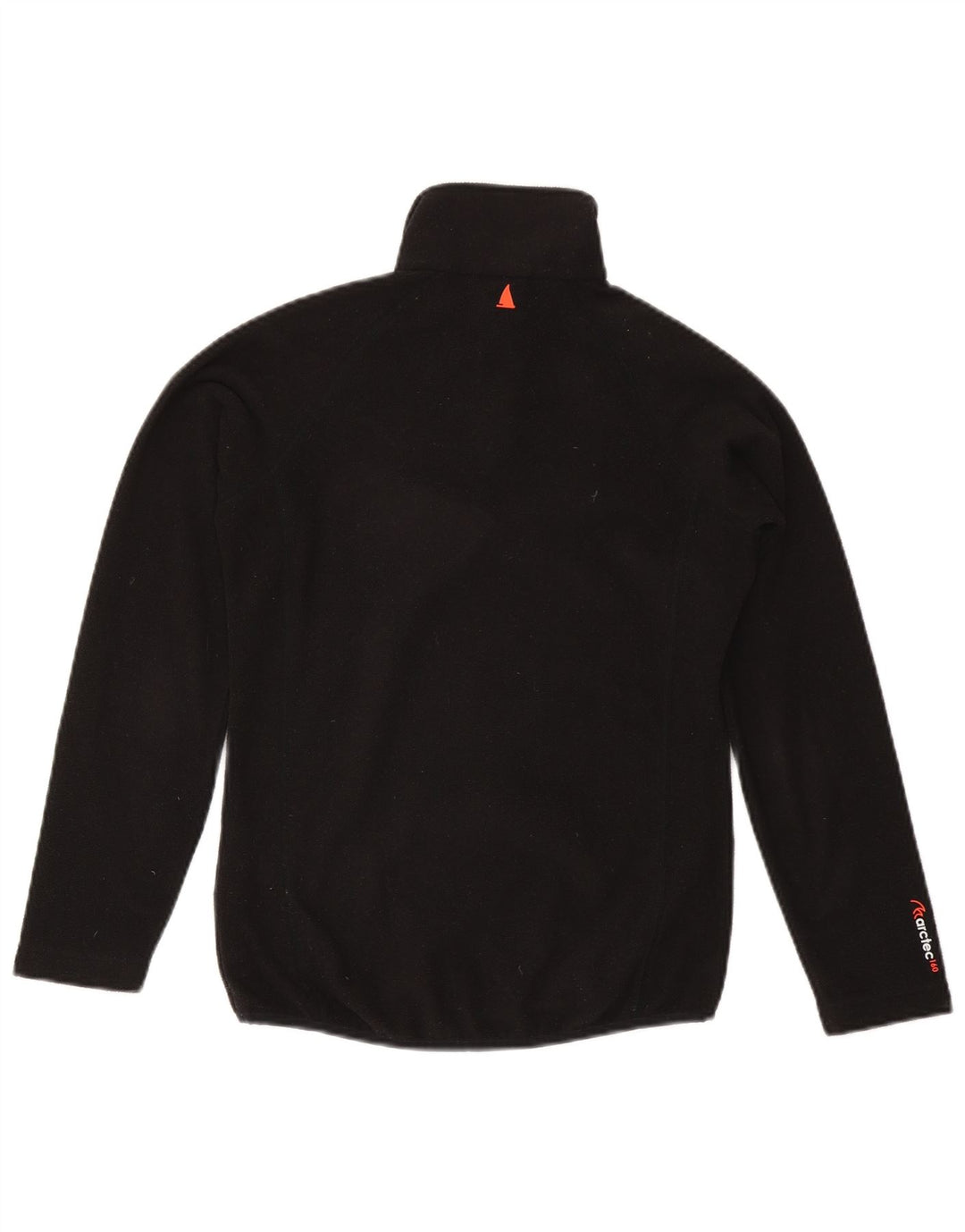 Jumper de lã feminino com zíper e gola MUSTO Reino Unido 8 pequeno poliéster preto