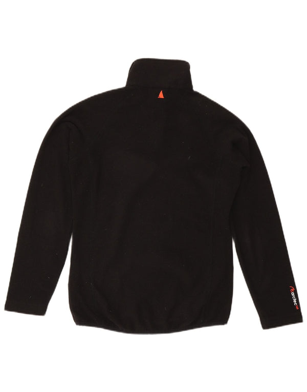 Jumper de lã feminino com zíper e gola MUSTO Reino Unido 8 pequeno poliéster preto