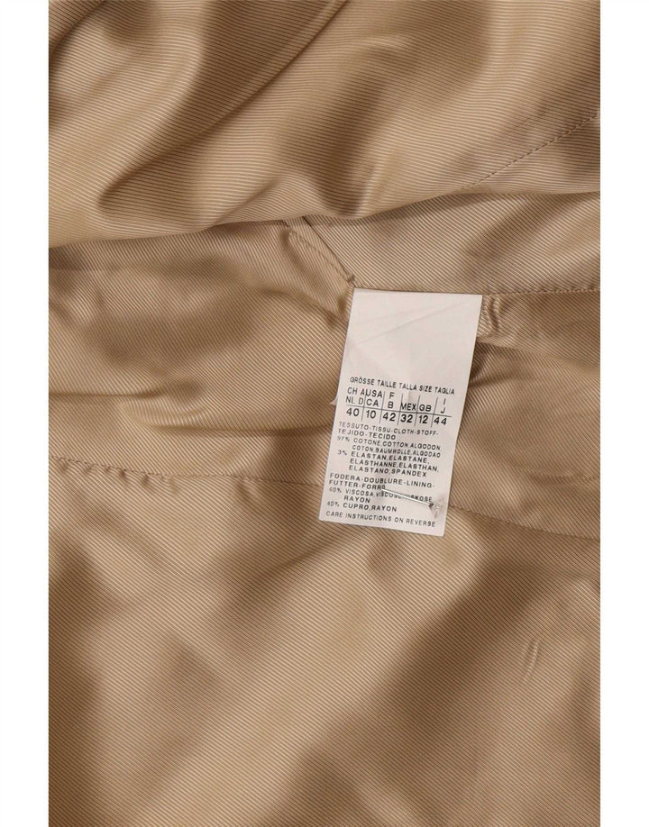 Jaqueta Blazer feminina de 1 botão Max Mara Reino Unido 12 Algodão bege médio