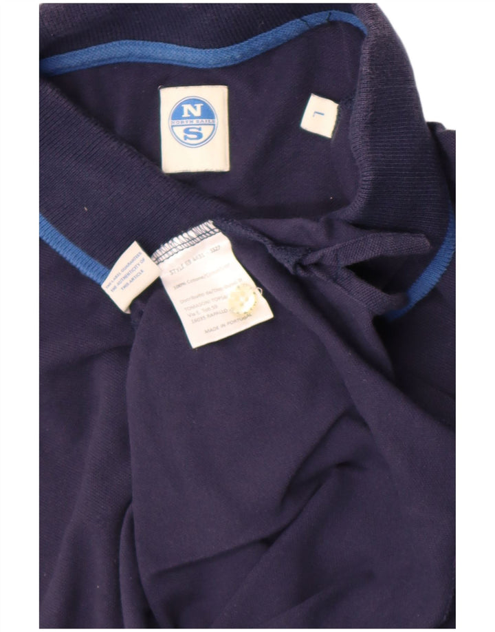 Camisa polo masculina North Sails grande algodão azul marinho