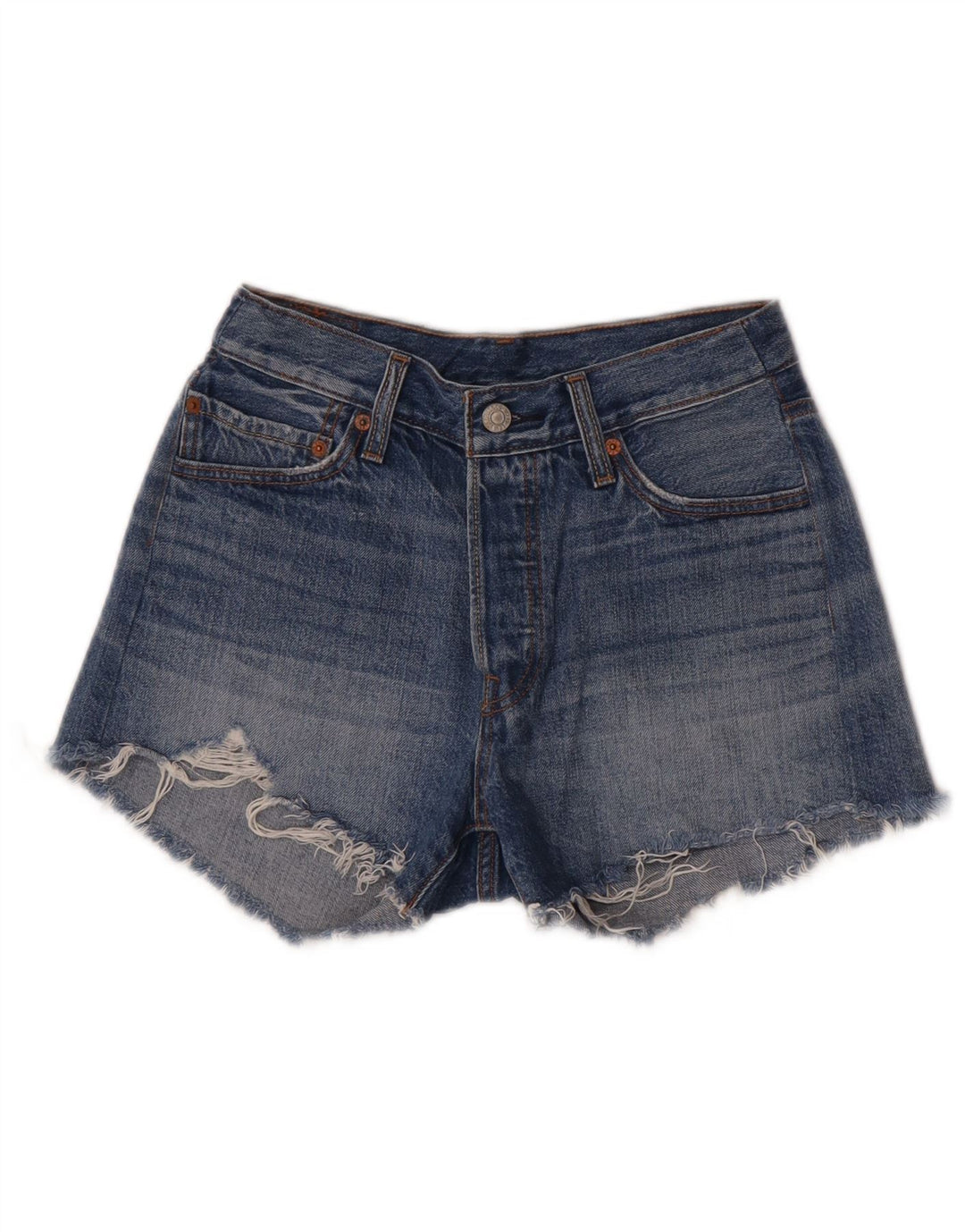 Shorts jeans feminino 501 da Levi's W28 algodão azul médio