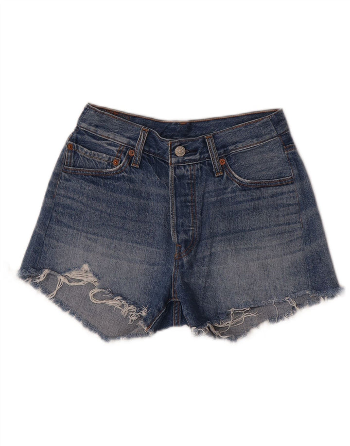 Shorts jeans feminino 501 da Levi's W28 algodão azul médio
