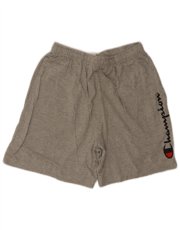 Shorts esportivos gráficos masculinos Champion algodão cinza médio