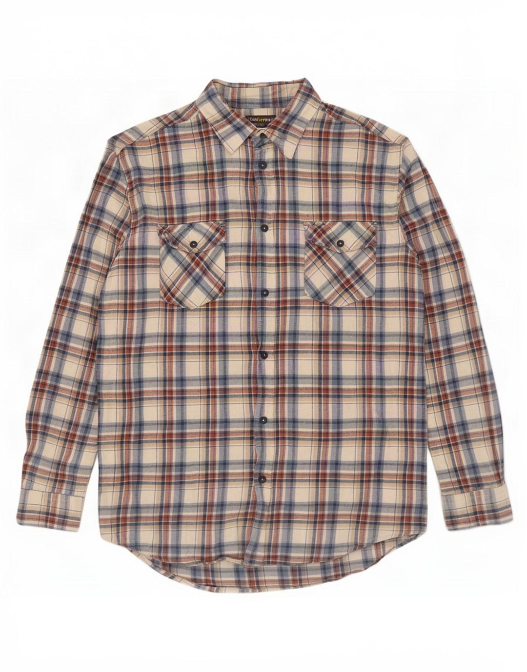 Atlas For Men Camisa masculina de flanela xadrez bege médio