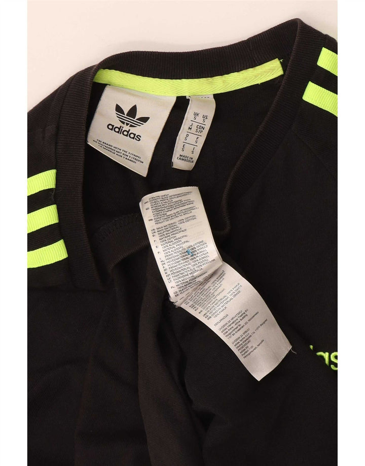 Adidas Mens Camiseta Top Pequeno Algodão Preto