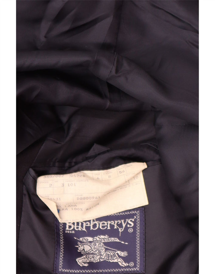 Jaqueta blazer masculina Burberrys com peito duplo IT 56 XL lã azul marinho