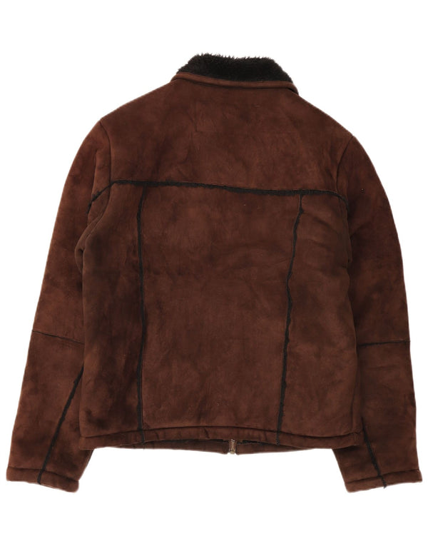 Blend Of America Mens Sherpa Jacket UK 40 Grande Poliéster Marrom