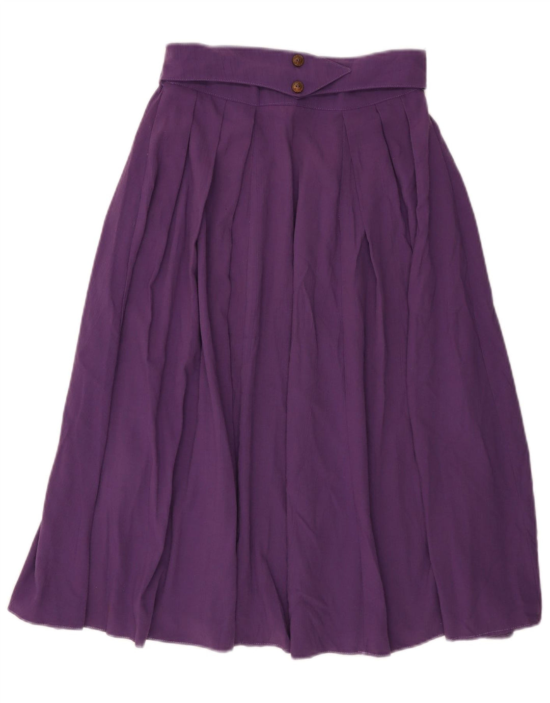 Saia feminina VINTAGE plissada em linha A UK 14 médio W30 poliéster roxo