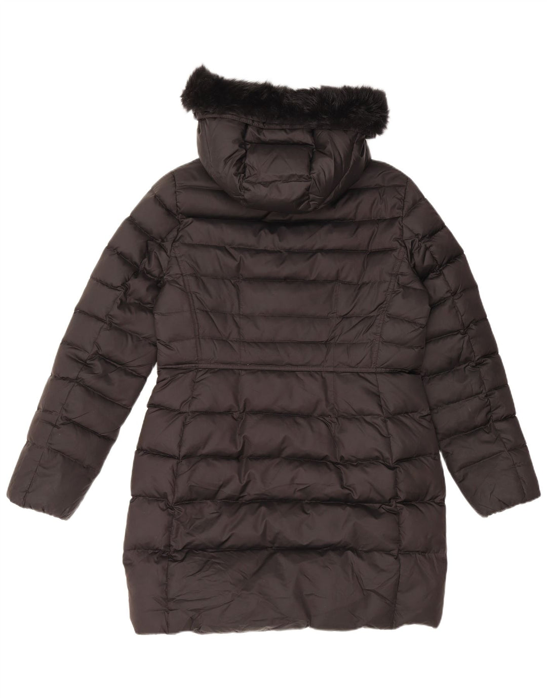 Casaco acolchoado com capuz feminino MASSIMO DUTTI Reino Unido 16 grande poliéster preto