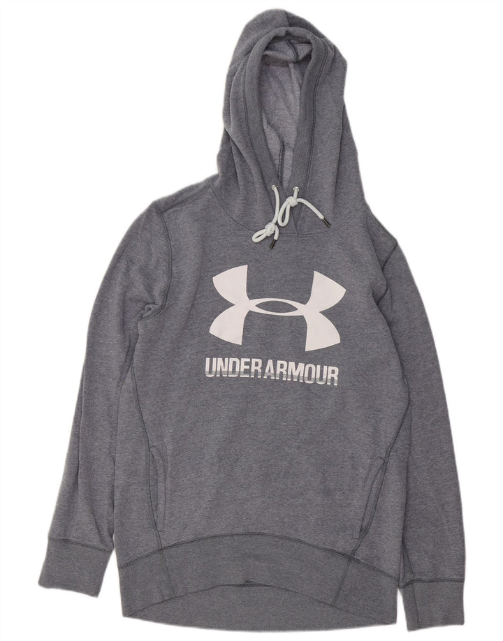 Under Armour masculino gráfico moletom com capuz pequeno algodão cinza