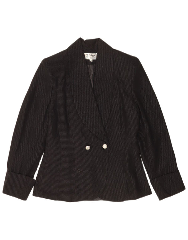 Jaqueta blazer feminina vintage com peito duplo IT 42 listrada preta média