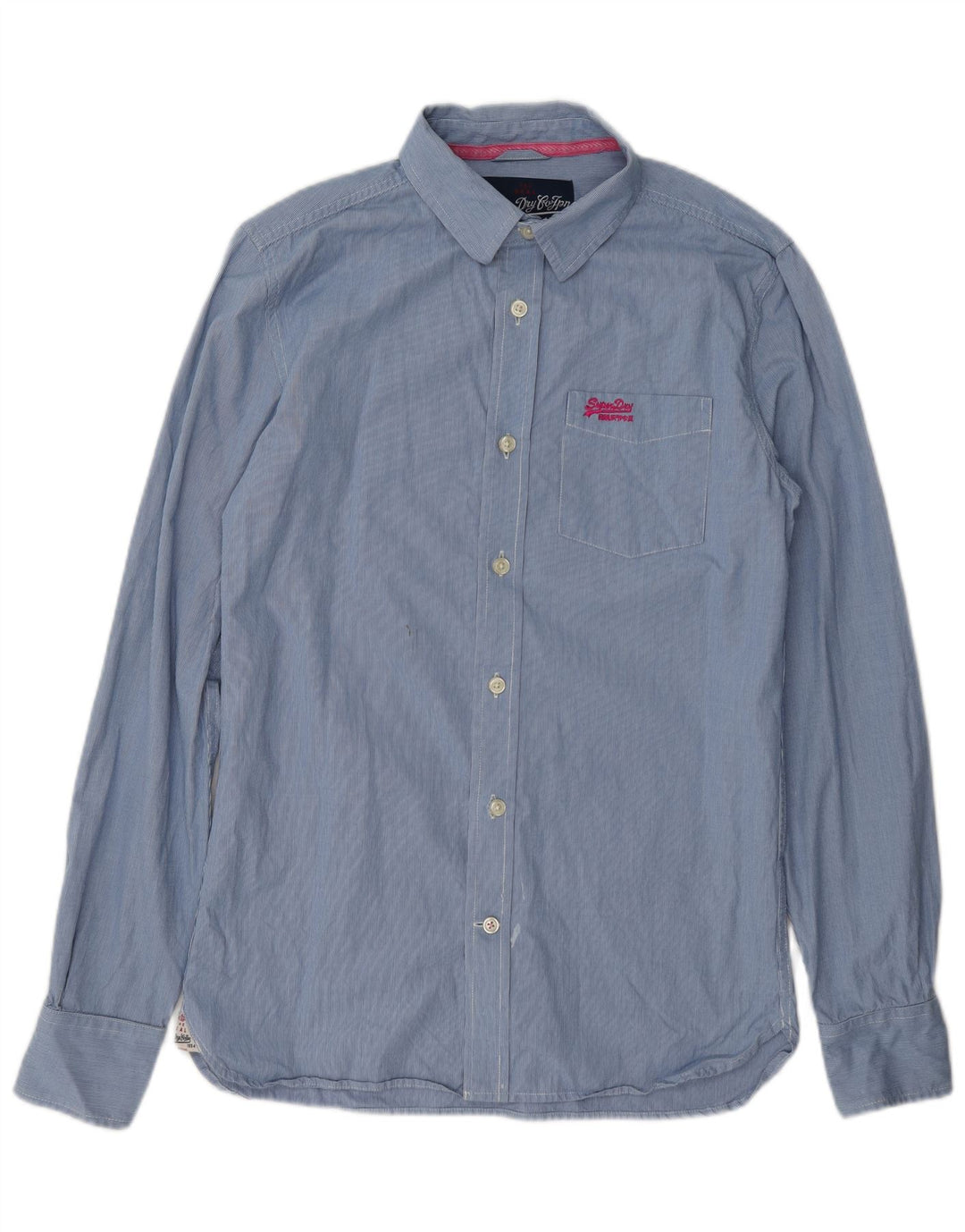 Camisa masculina Superdry algodão xadrez azul médio
