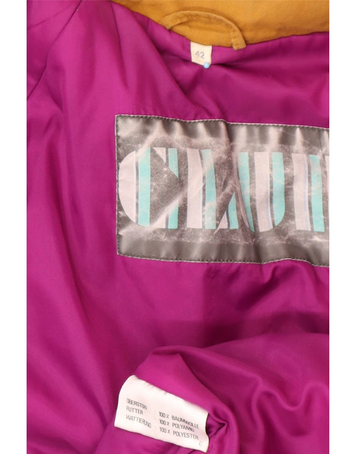 Jaqueta corta-vento feminina VINTAGE de grandes dimensões IT 42 algodão marrom médio