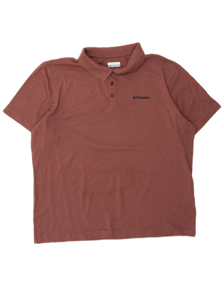 COLUMBIA Camisa polo masculina Active XL poliéster marrom