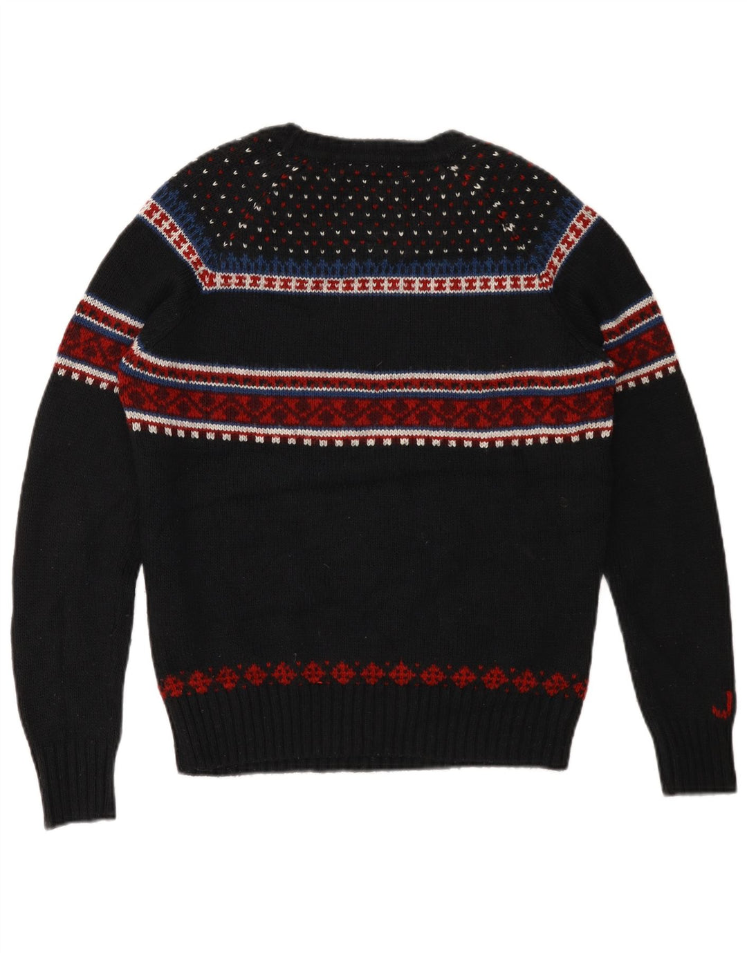 Suéter masculino Superdry com gola canoa gráfico médio preto Fair Isle