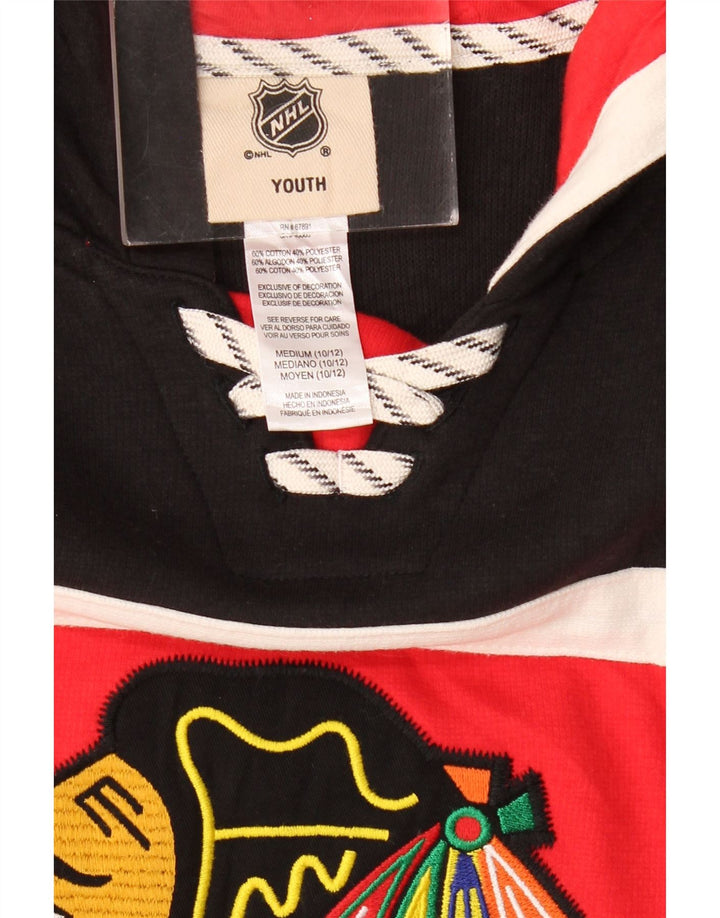 NHL Boys Chicago Blackhawks moletom com capuz 10-11 anos médio vermelho