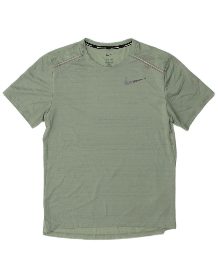 Camiseta masculina Nike Dri Fit Top pequeno poliéster manchado verde