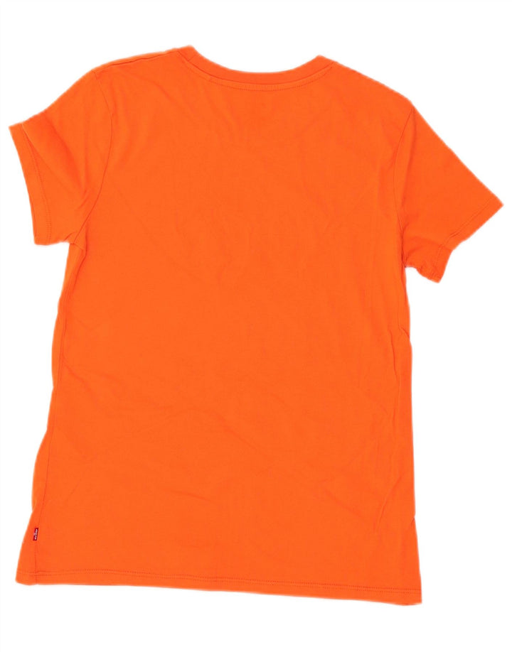 Camiseta feminina gráfica LEVI'S UK 6 XS algodão laranja
