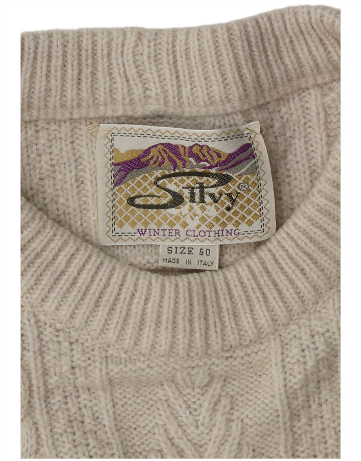 Suéter masculino Silvy com gola redonda IT 50 Médio Off White Fair Isle