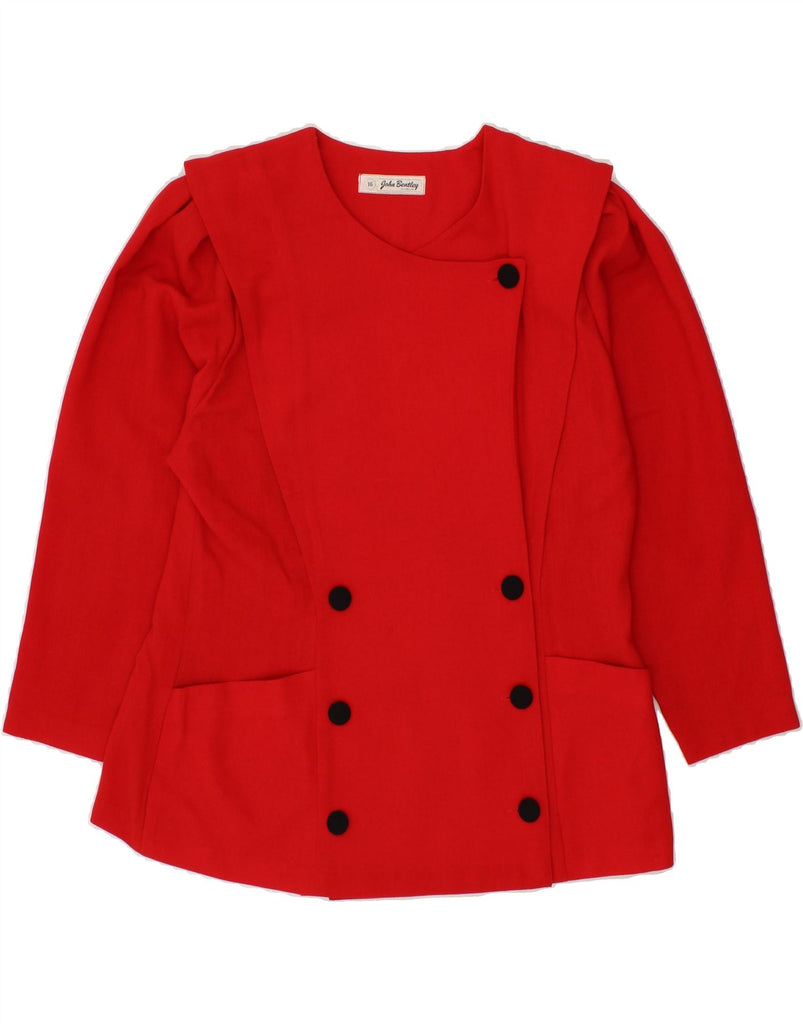 JOHN BENTLEY Womens Double Breasted Blazer Jacket UK 16 Large Red Wool Vintage John Bentley and Second-Hand John Bentley from Messina Hembry 