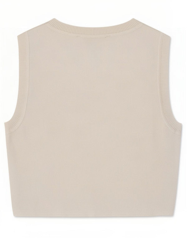 Zara Womens Crop Vest Top UK 8 Pequeno Viscose Branca