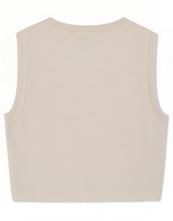 Zara Womens Crop Vest Top UK 8 Pequeno Viscose Branca