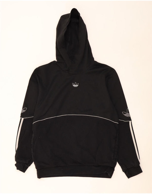 ADIDAS Mens Graphic Hoodie Jumper Médio Algodão Preto