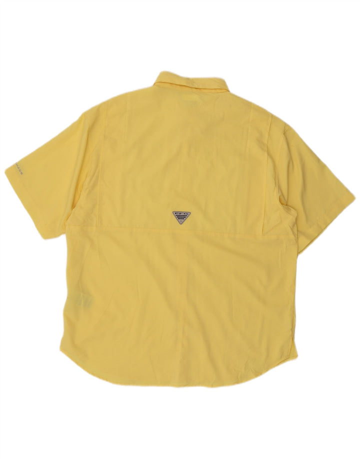 Camisa masculina Columbia Omni-Shade de manga curta grande poliéster amarelo