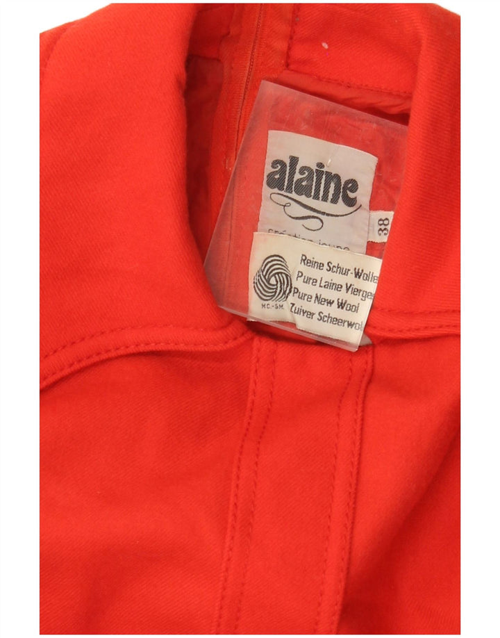 Vestido feminino VINTAGE manga comprida linha A UE 38 médio vermelho lã nova