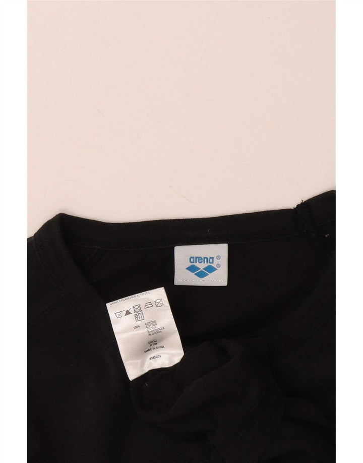 Arena Camiseta masculina gráfica Top médio algodão preto