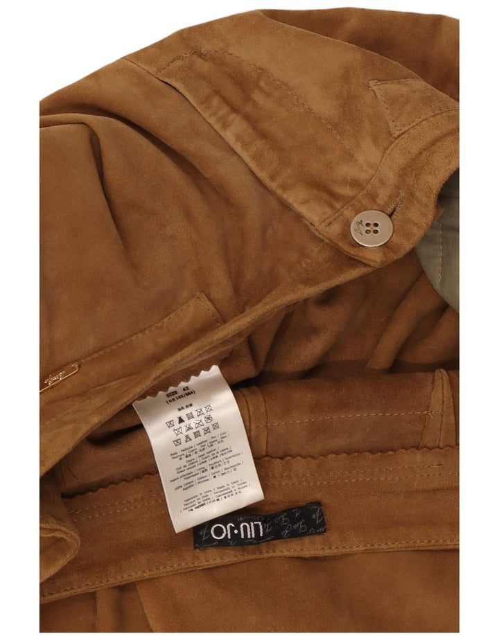 Calça feminina LIU JO de camurça cônica IT 42 médio W30 L19 marrom