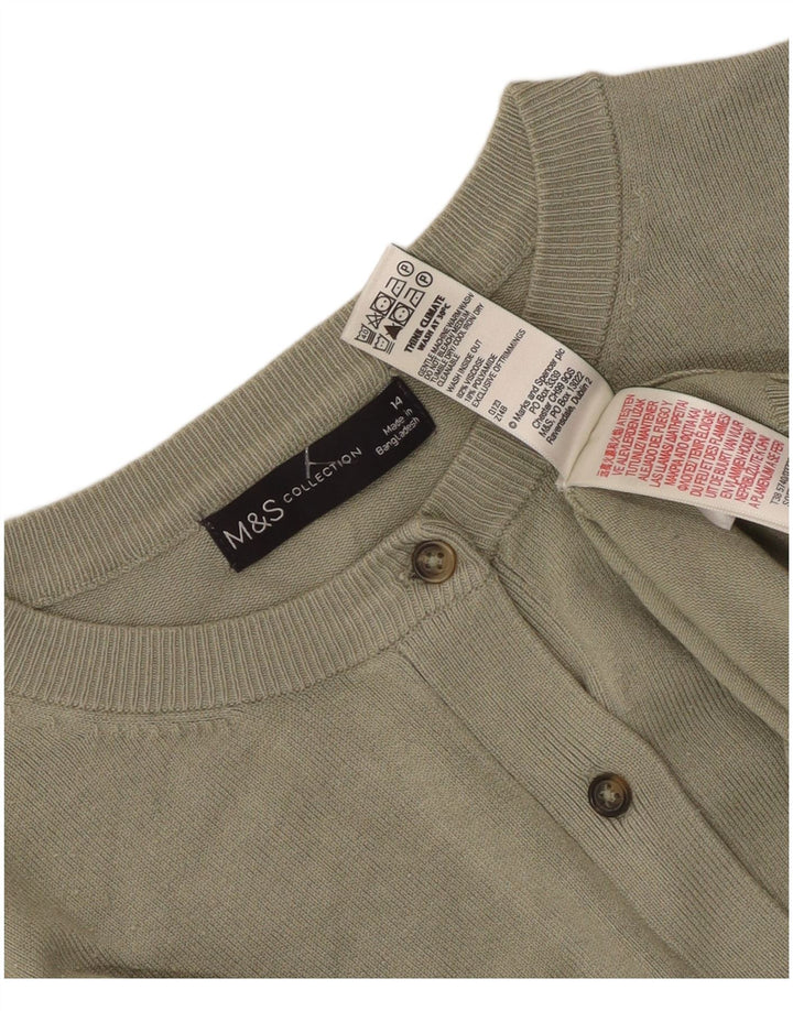 Suéter cardigã feminino Marks & Spencer UK 14 viscose cáqui médio
