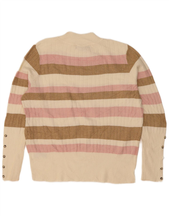Suéter feminino Marks & Spencer com gola tartaruga Reino Unido 16 grande multicolorido