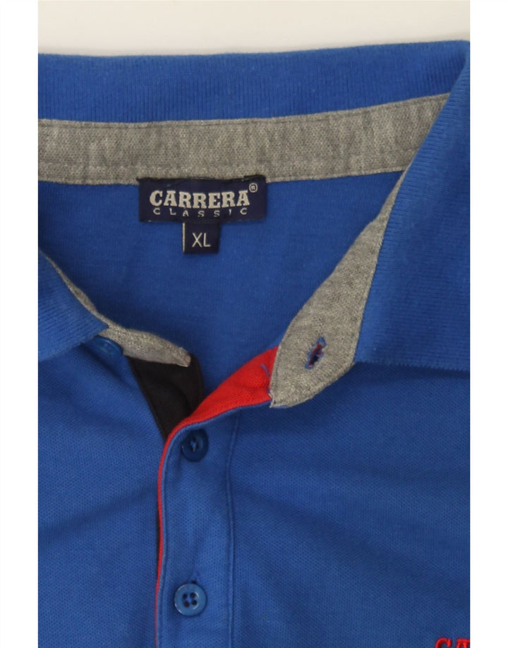 CARRERA Mens Classic Fit Polo Shirt XL Blue Cotton Vintage Carrera and Second-Hand Carrera from Messina Hembry 