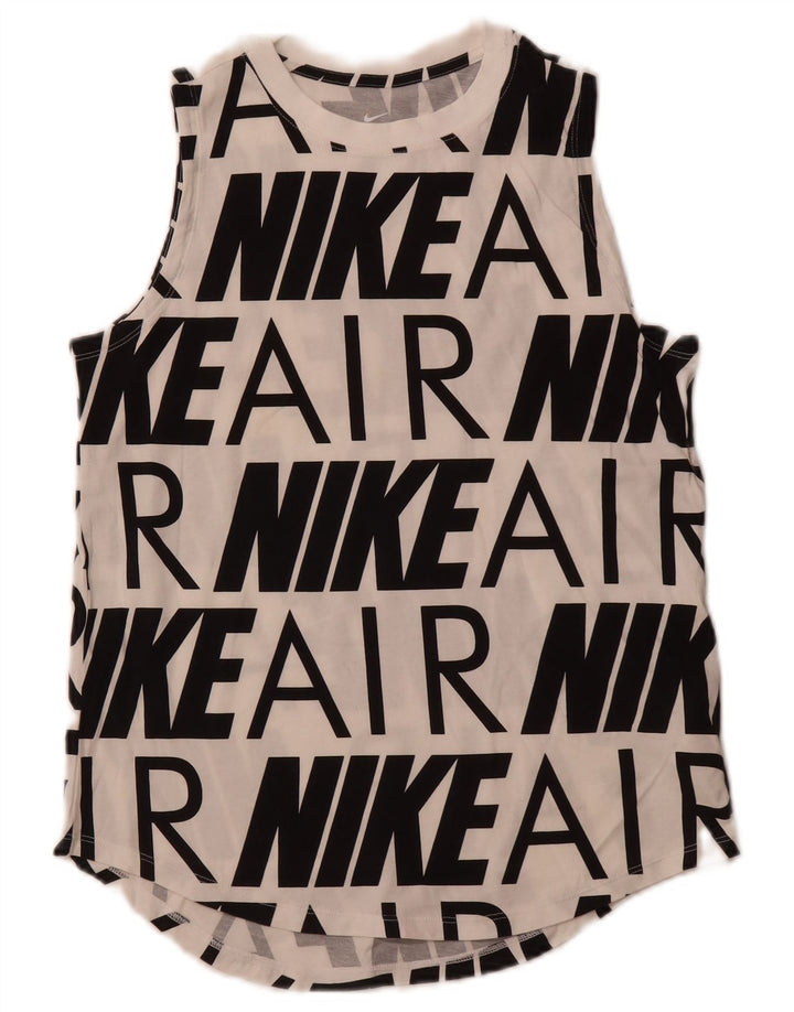 NIKE Girls Graphic Vest Top 13-14 Anos XL Branco Algodão