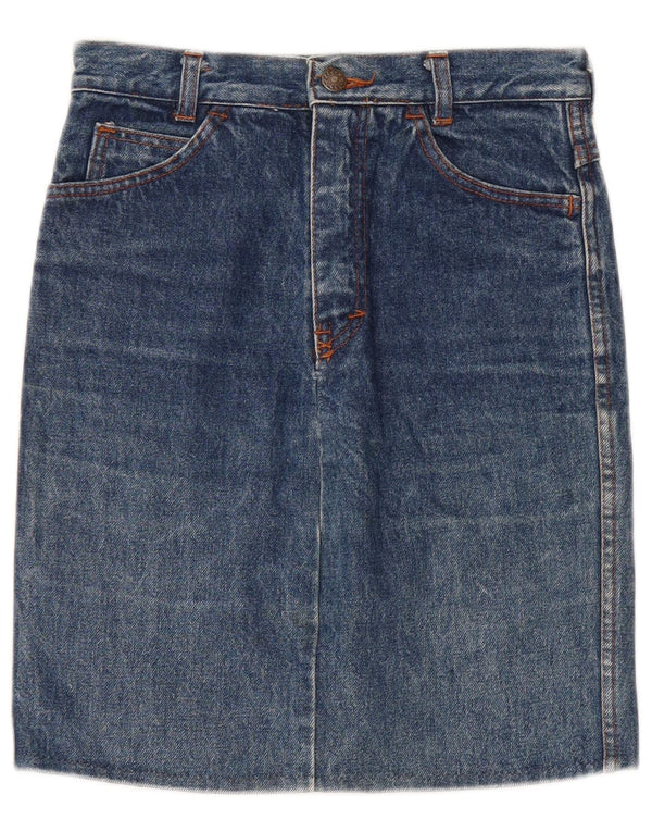 Saia jeans VINTAGE feminina cintura alta 15-16 anos W24 algodão azul