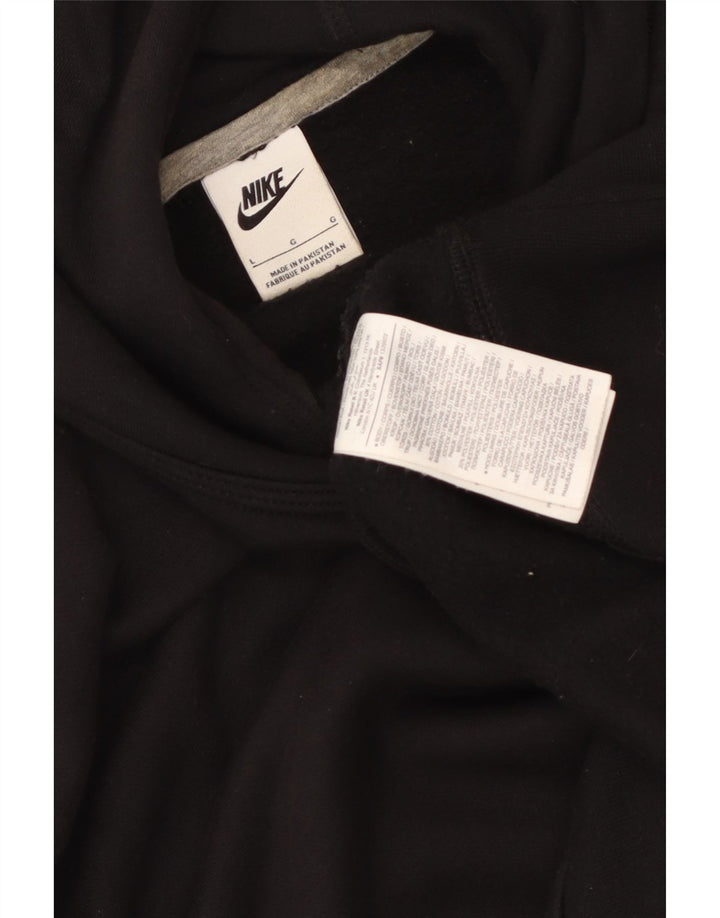NIKE Mens Hoodie Jumper Grande Algodão Preto