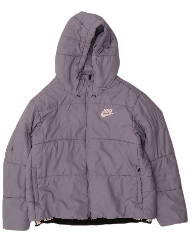 Jaqueta acolchoada com capuz gráfico feminino NIKE UK 18 XL azul poliéster