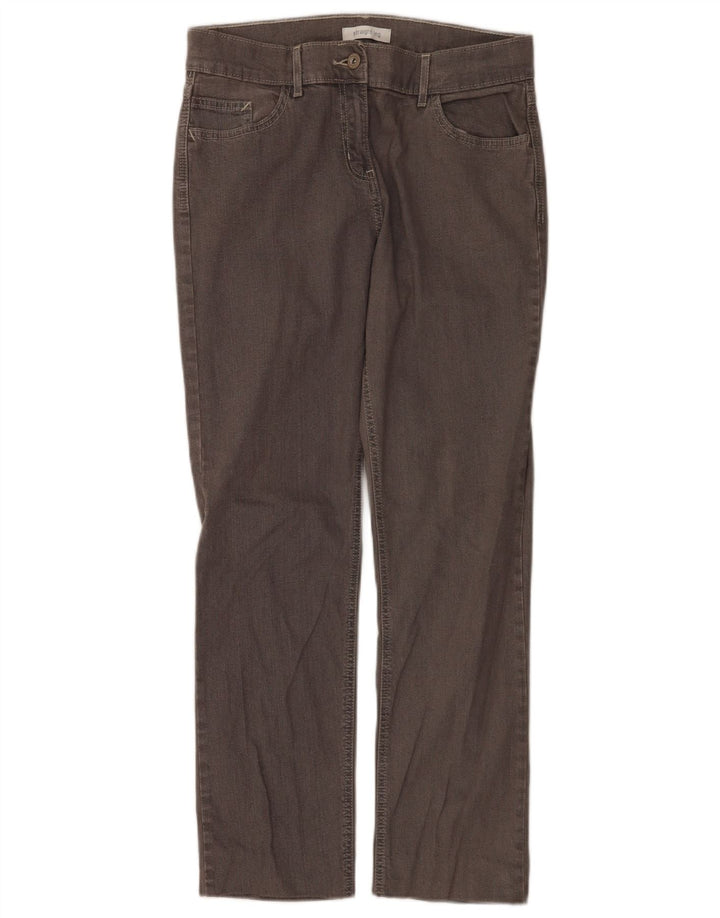 Jeans retos femininos Marks & Spencer Reino Unido 12 médio W30 L28 algodão cinza