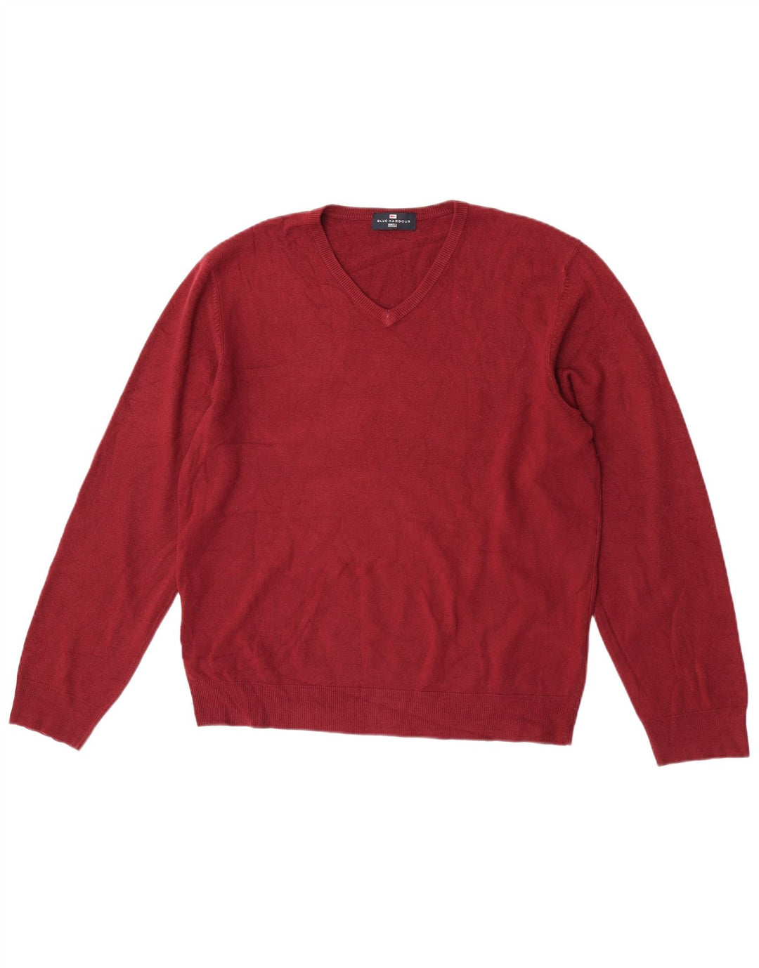 Suéter masculino Marks & Spencer com decote em V grande acrílico vermelho