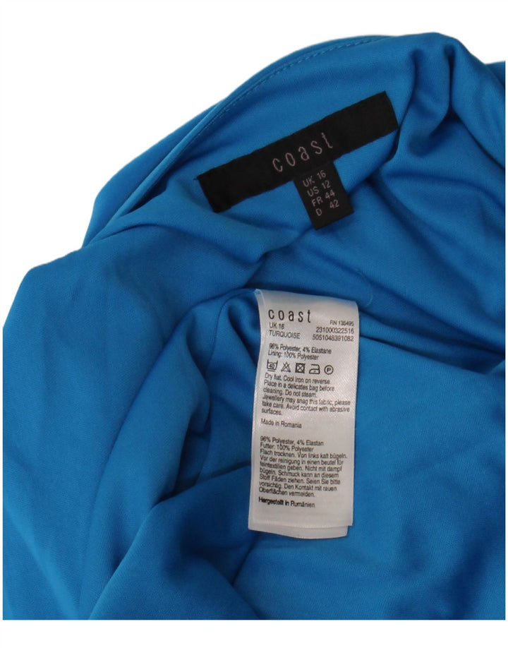 Vestido maxi feminino sem mangas Coast UK 16 grande azul poliéster