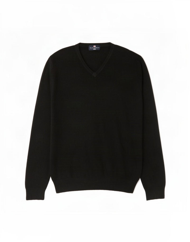Suéter masculino Marks & Spencer com decote em V grande acrílico preto
