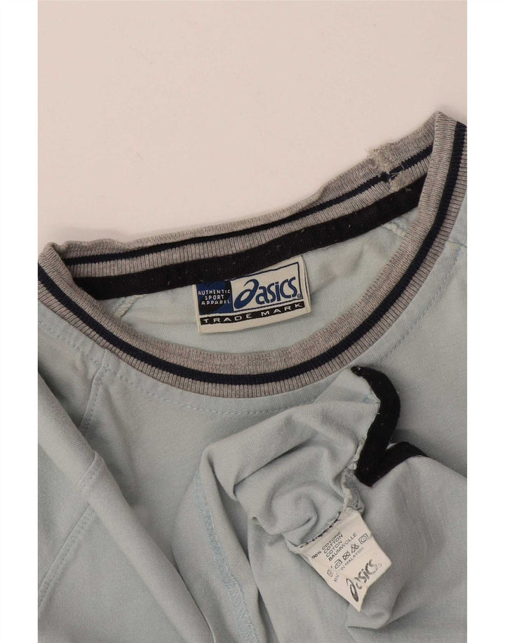 Camiseta masculina Asics Top pequeno algodão listrado azul