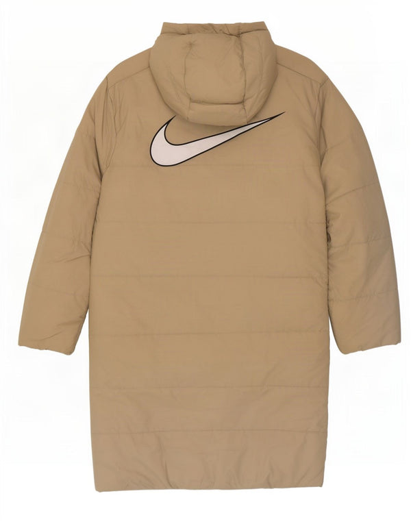 Casaco acolchoado com capuz gráfico feminino Nike Oversized UK 6 XS Bege